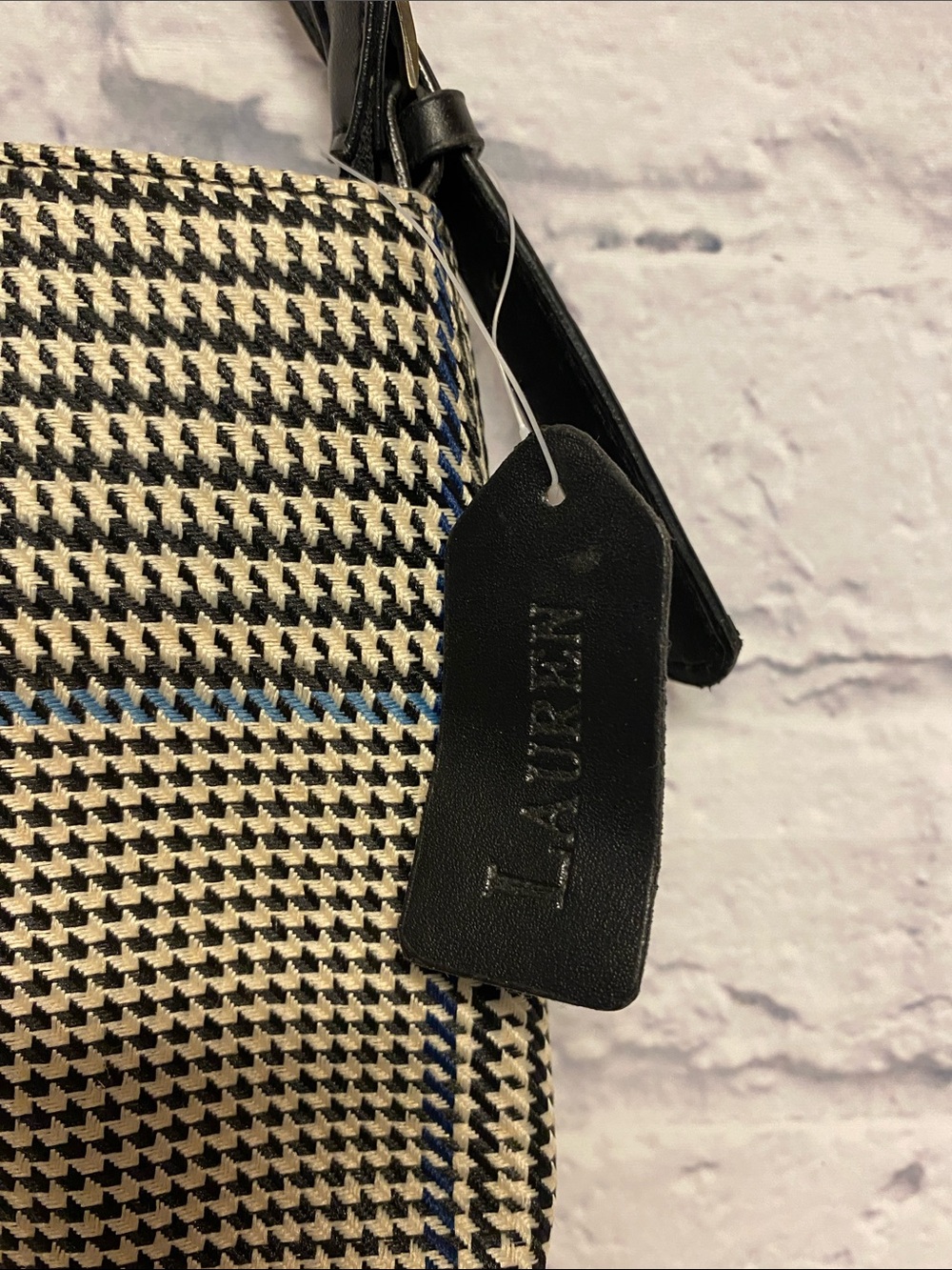 Ralph Lauren Black and Cream Houndstooth Shoulder Bag and Wallet - Picture 4 of 16